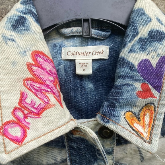 Custom hand painted Cropped Jean Jacket - Picture 14 of 16